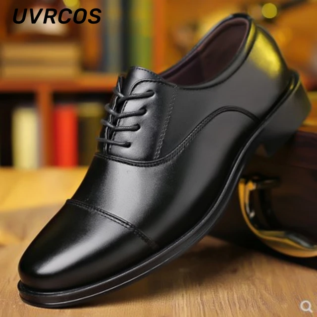 Formal Business Leather Shoes Men Soft Sole Casual Men Shoes Cover Foot Breathable Men Shoes Low-top Fashion Lace-up Shoes New 3