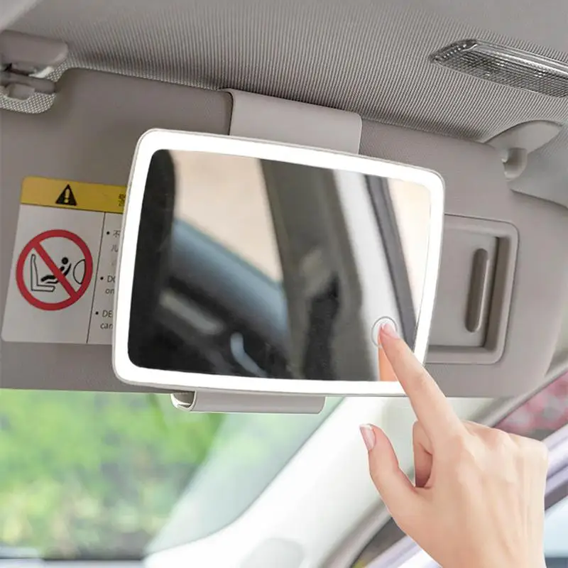 

Car Visor Vanity Mirror Rear View Sun-Shading Durable Car Interior Mirror Rechargeable Dimmable Touch Led Light Car Mirror