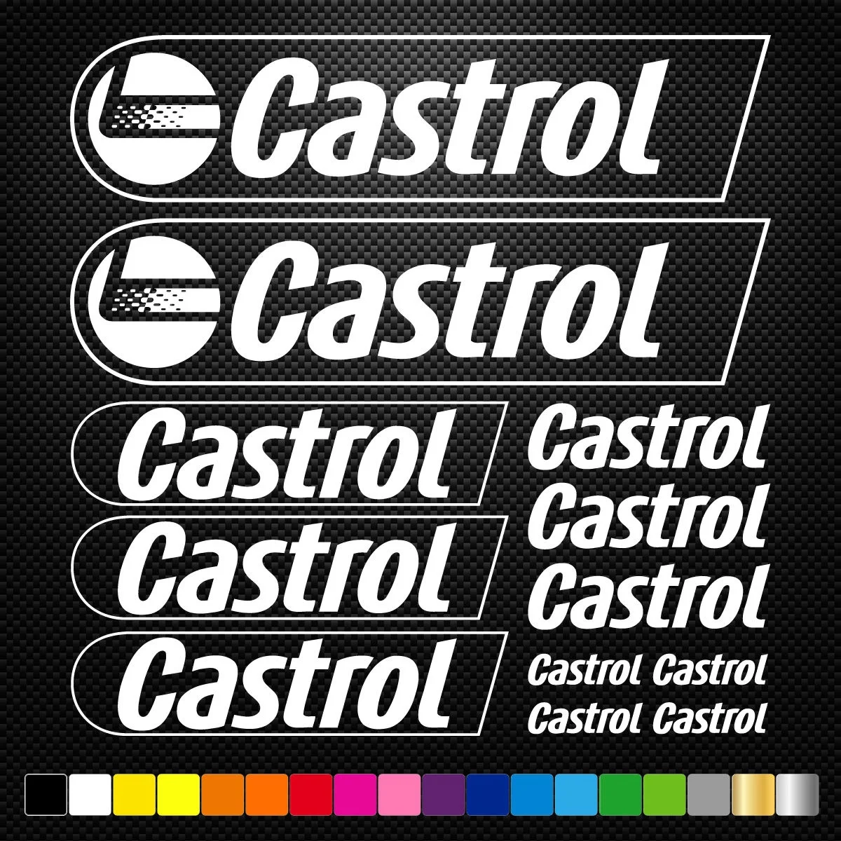 

Для 1 компл. CASTROL 12 наклеек наклейки Клейкие автомобильные мотоциклетные марки спонсорских автомобилей
