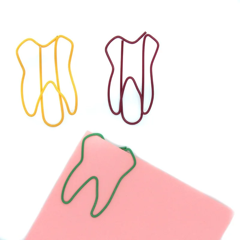 50/100pcs/set Tooth Paper Clips Notebook Memo Pad Filing Bookmark binder Paperclips Student Office Binding Supplies Stationar