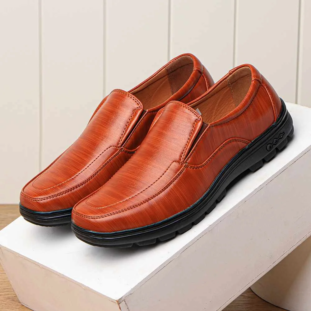 

Menico 2022 New Men Shoes Comfy Round Toe Leather Loafers Slip On Soft Sole Casual Shoes Formal Business Shoes Loafers Daily