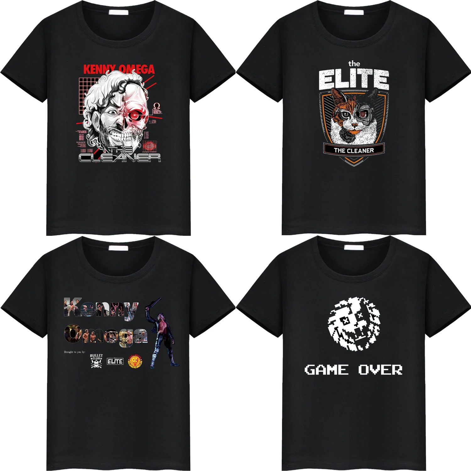 

Футболка с коротким рукавом, сделанная на заказ, с изображением профессионального робота-борьбы, Кенни Омега
