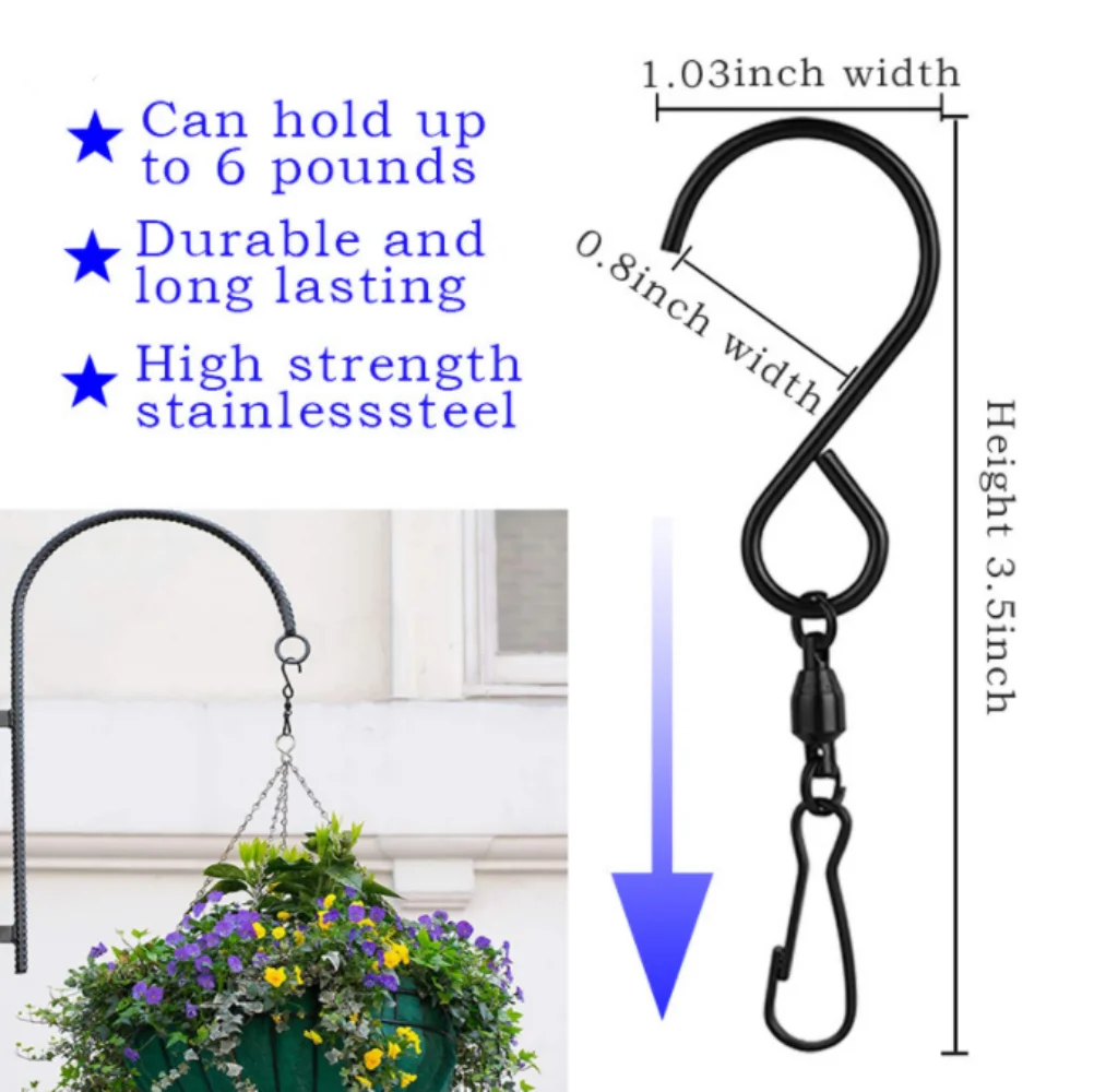 Крючок Поворотный черный 8 0 см 360 градусов 5 шт.