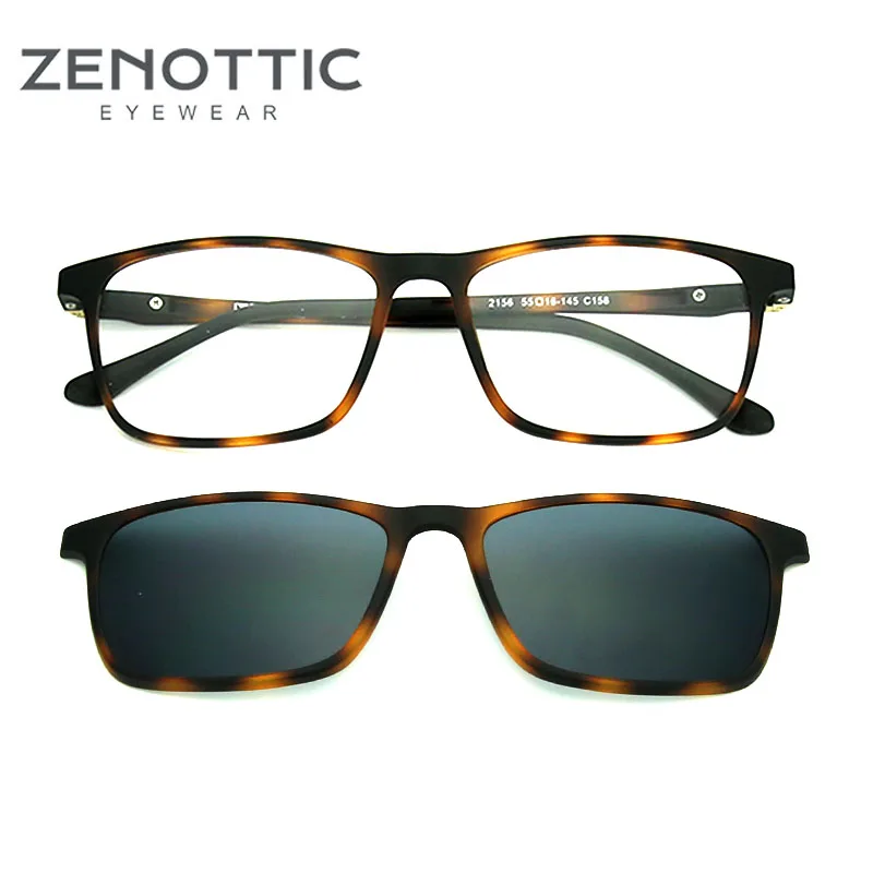 Солнцезащитные очки ZENOTTIC Мужские поляризационные, гибкие солнечные очки 2 в 1 с магнитной застежкой, для близорукости