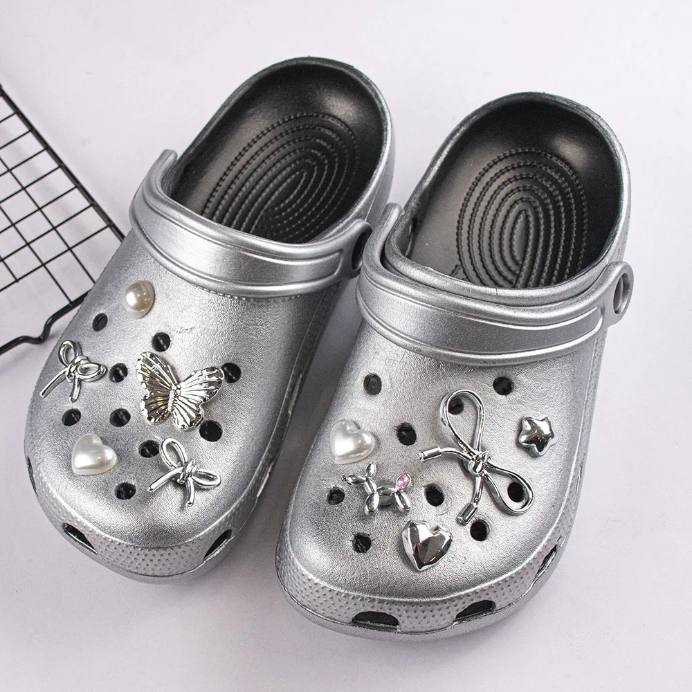 Серебряное отверстие для банта пряжка обуви аксессуар сделай сам съемное