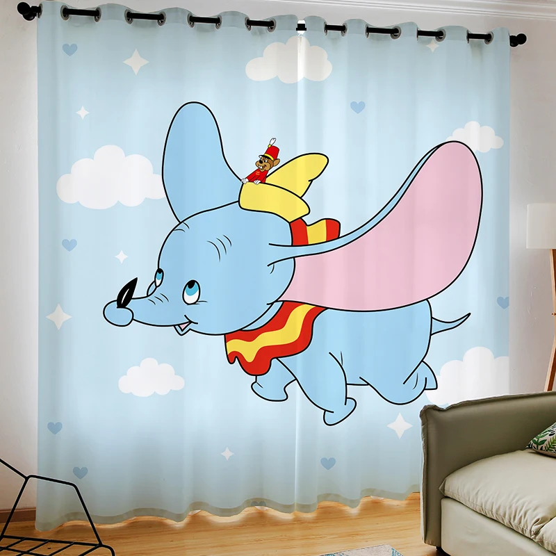 

Disney Cartoon Dumbo Curtain Expedition Brushed Blackout Curtain Custom Boys Girl Gift Shading Curtain for Bedroom Home Decor