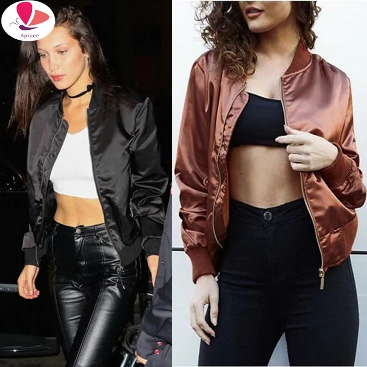 

APIPEE Black Metallic Panel Insert Drop Shoulder Jacket Women Spring Autumn 2023 Clothing Sporty Womens Jackets And Coats