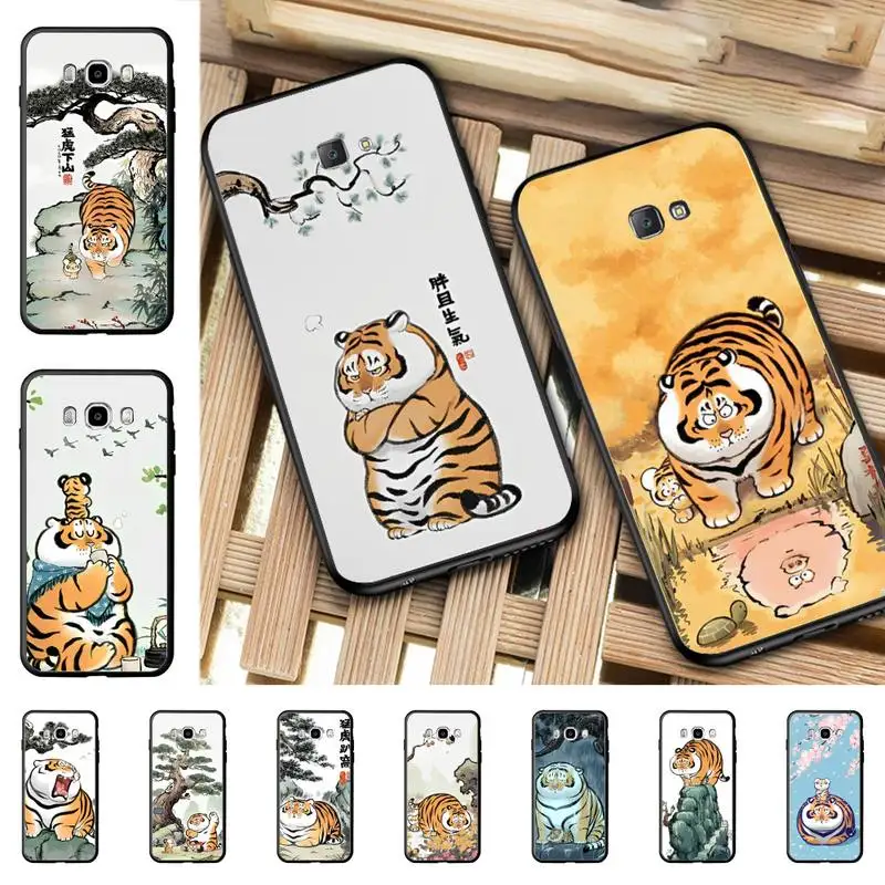 Cartoon Fat Tiger Phone Case for Samsung J 4 5 6 7 8 prime plus 2018 2017 2016 J7 core