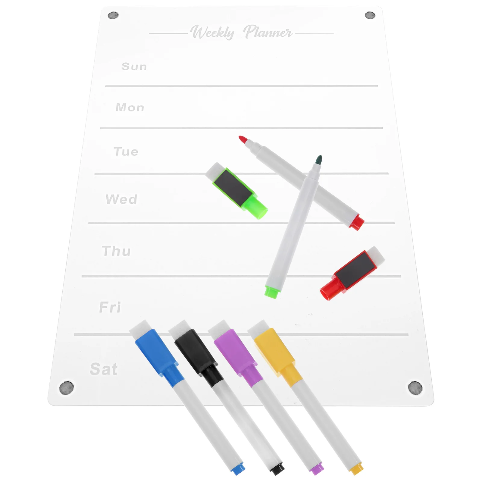 

Weekly Plan Message Board Acrylic White Fridge Magnetic Walls Schedule Clear Calendar Refrigerators Dry Erase