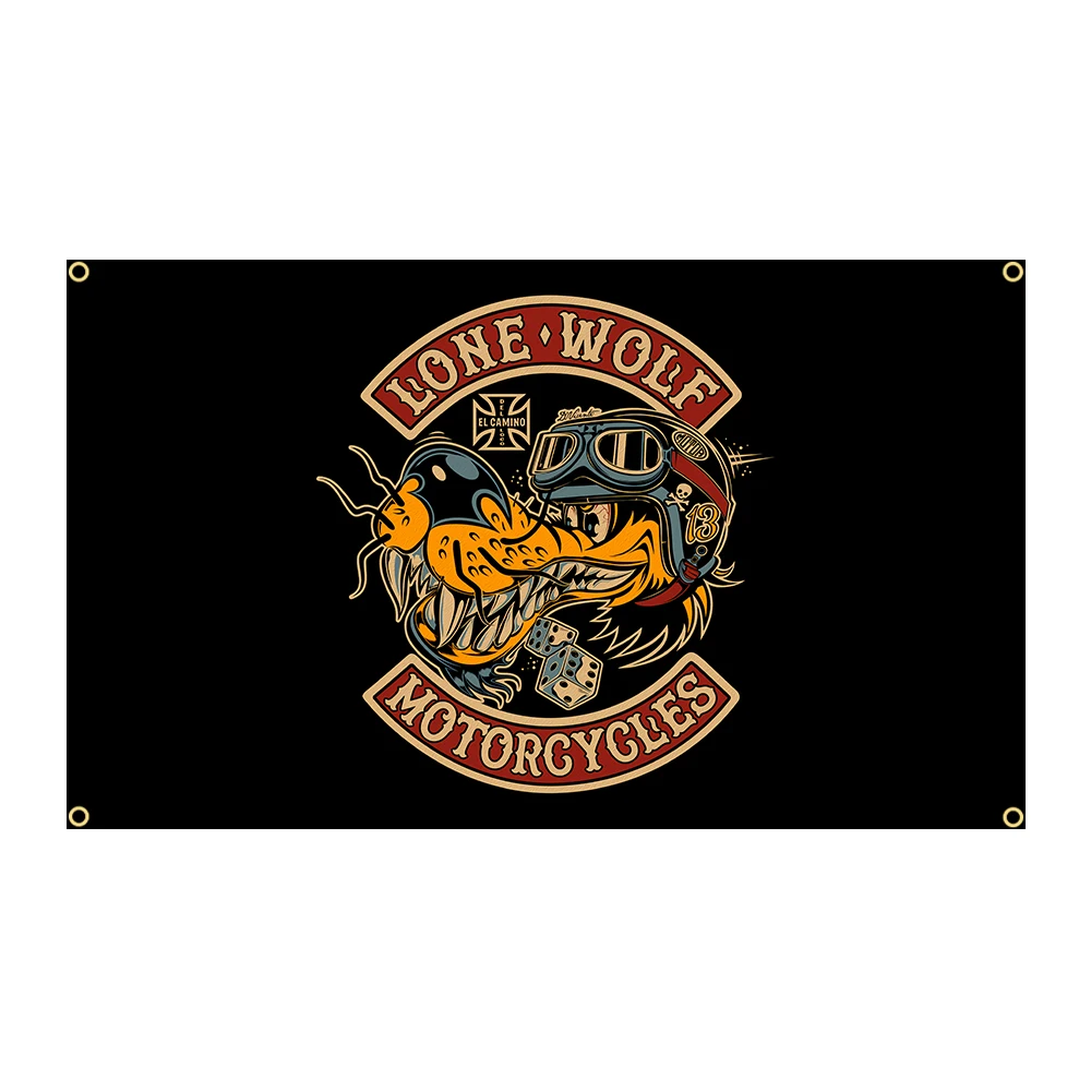 

90x150cm Lone Wolf Motorcycles West Coast Choppers Flag Polyester Printed Garage or Outdoor Decoration Banner Tapestry