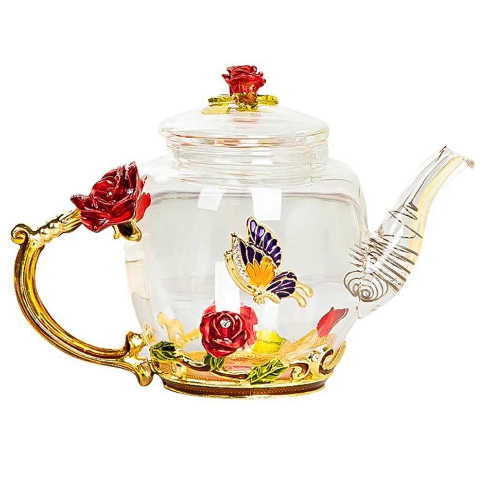 

Teapot Tea Kettle Water Pot Leaf Loose Pitcher Stovetop Floral Blooming Coffee Ice Clear Infuser Beverage Jar Jug Turkish Pour
