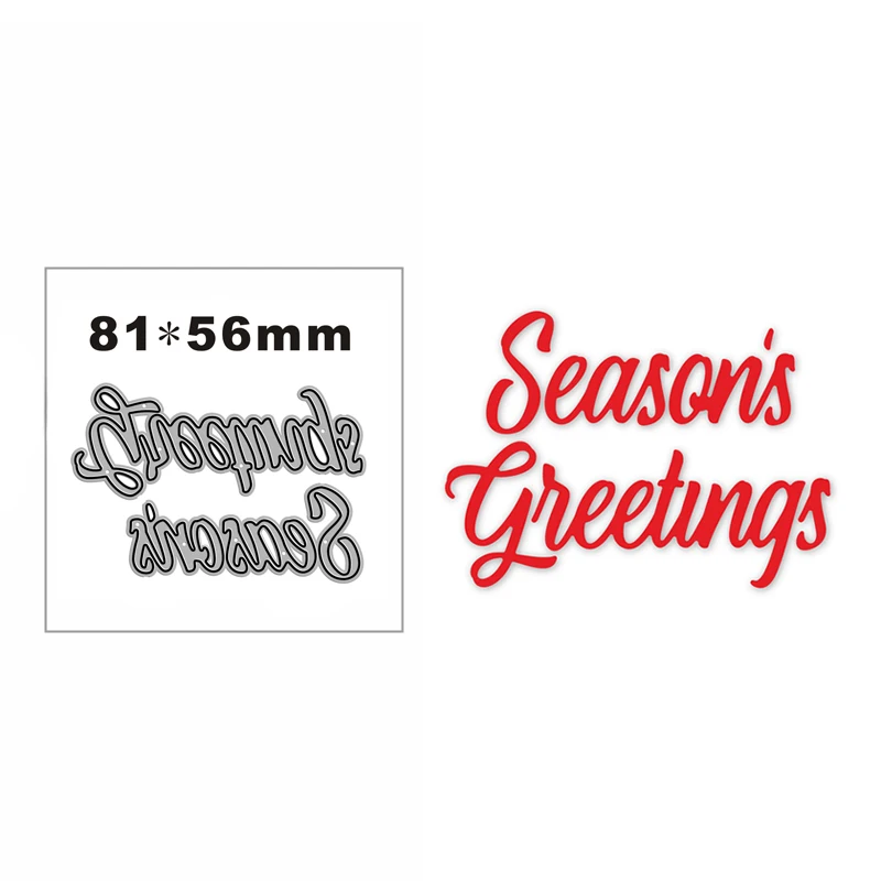 

New Seasons Greetings Typeface Metal Cutting Die Scrapbook Template Cutting Card Making Decorative Relief Photo Album Diy Crafts