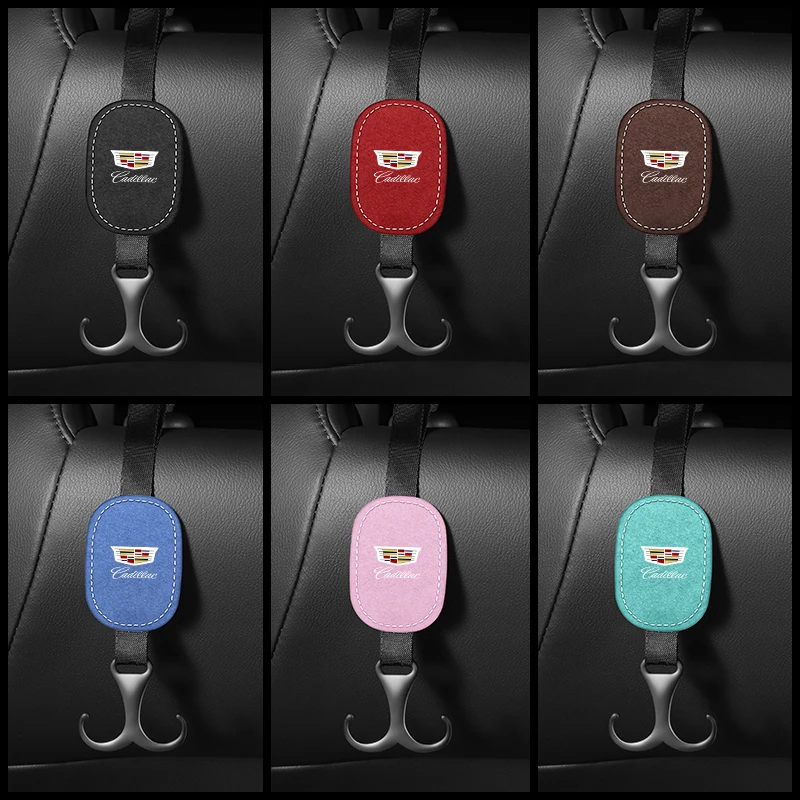 

New Car Seats Back Hook Portable Car Suede Hook For Cadillac Escalade CTS ATS SRX XTS XT5 STS CT5 CT6 BLS Interior Accessories