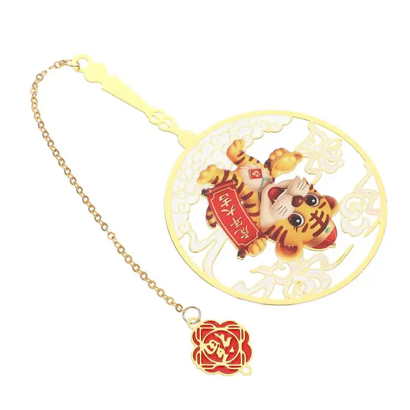 

1Pc Hollow-out Bookmaker Brass Round Fan Shaped Bookmark Student Stationary