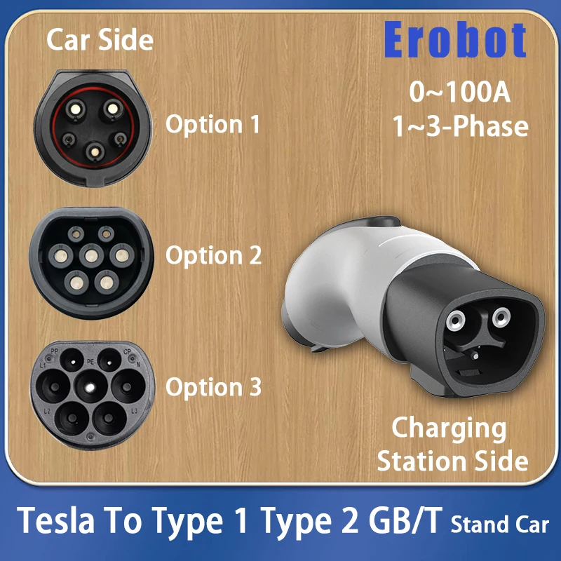 

Electric Car Charger Tesla Model y 2003 Accessories Tesla Charging Station To J1772 Type 1 Type 2 GBT Adatpter MG4 V2l For Car
