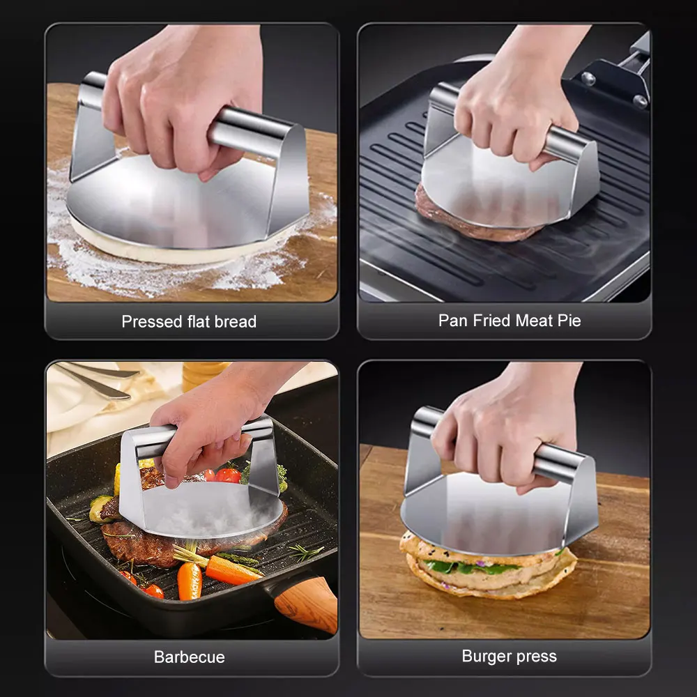 Пресс для гамбургеров из нержавеющей стали с антипригарным покрытием гриль мяса