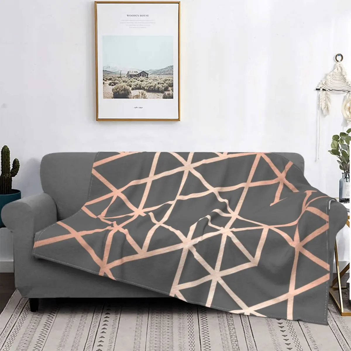 S Warm Flannel Abstract Throw Blanket For Sofa Office Bedspr