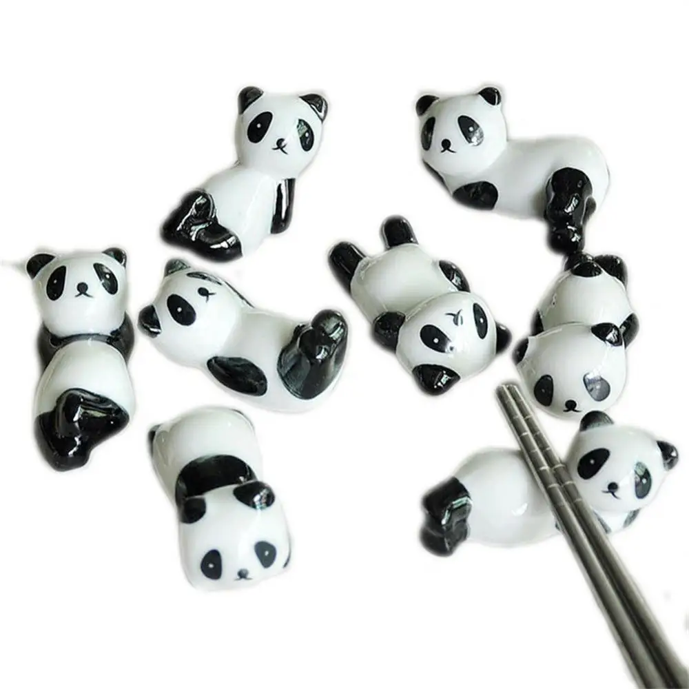 

Cartoon Panda Chopstick Rest Panda Chopsticks Holder Ceramic Cute Spoon Bracket Kitchen Tableware Tableware Chopsticks Care