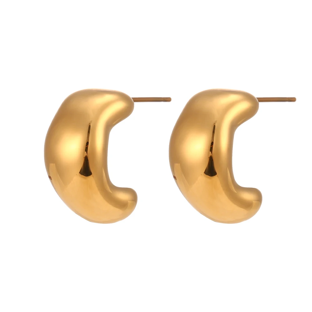 

18K Gold Plated Minimalist Design Hollow Geometric Stud Earrings Waterproof Hypoallergenic Stainless Steel Earrings for Women
