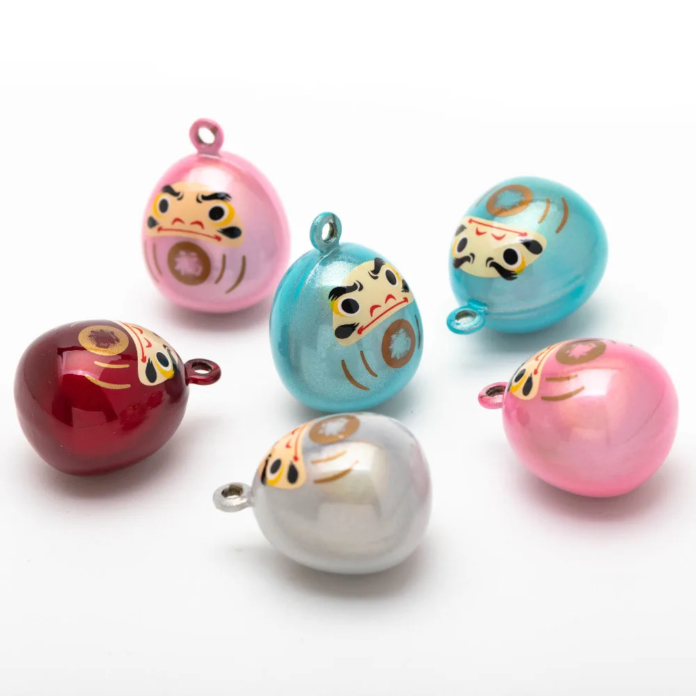 

Dreamy Color Daruma Close Twinkle Jingle Bells Good Luck Wish Bell Charms Pendant Accessories Jewelry Craft Findings