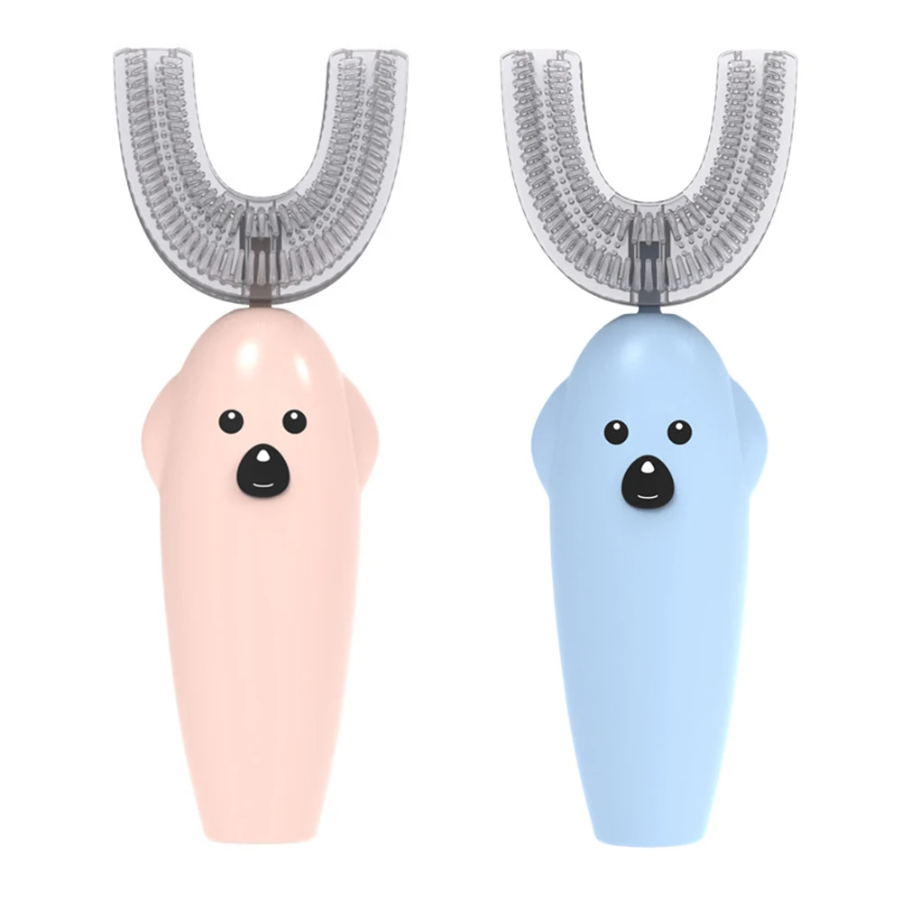 

U Shape 360 Degrees Kid Sonic Electric Toothbrush Fully Automatic Cartoon Pattern Toothbrush Soft Silicone Brush Head Children