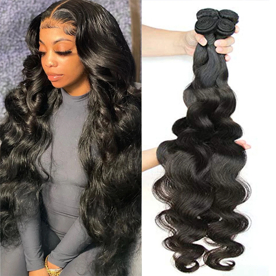 

Brazilian Hair Weave Bundles Loose Body Wave 3 4 Bundles 100% Human Hair Bundles Raw Virgin Remy Hair Extensions Tissage 30 Inch