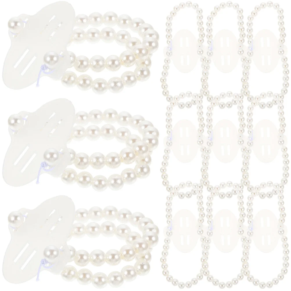 

20pcs Pearl Wrist Corsage Bands Wedding Corsages Pearls Bracelet Elastic Bead Wristband DIY Bracelets