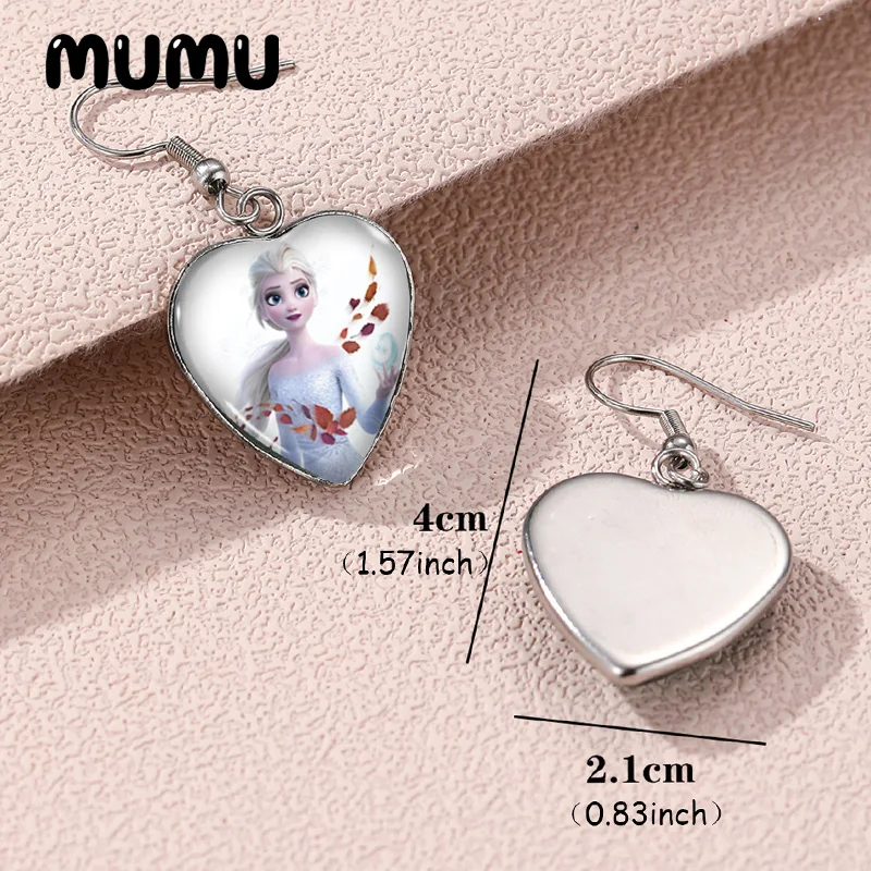 Новинка 2024 висячие серьги в форме сердца принцессы Эльзы Анны ручной работы