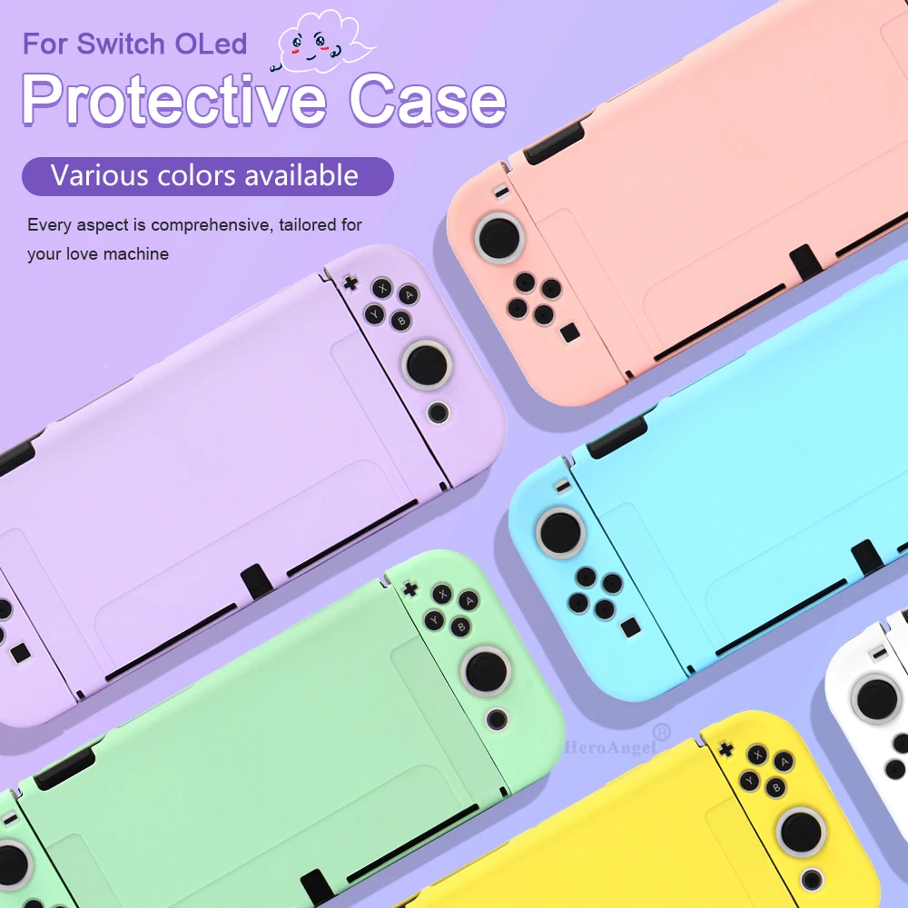 

NEW For NS Switch OLED Cover Protective Case Soft TPU Skin Shell for Nintendo Switch OLED JoyCons Colorful Full Cover Detachable
