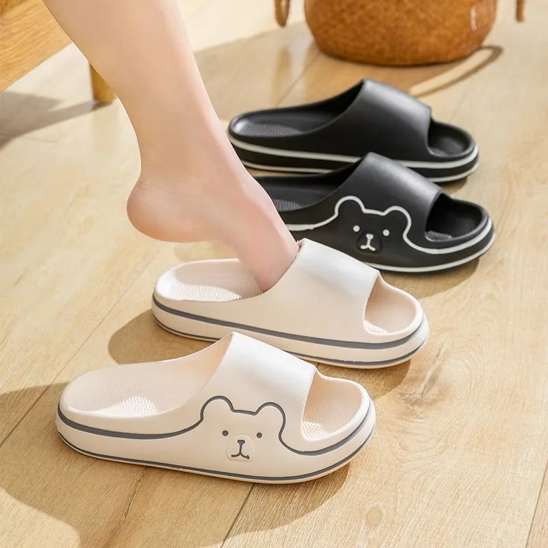 Женские домашние тапочки сланцы с мультяшным рисунком супермягкая подошва