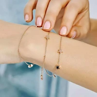 leeker 3 layers heart circle chain bracelets on hand bangle rose gold silver color fashion jewelry for women 2021 trend zd1 xs2