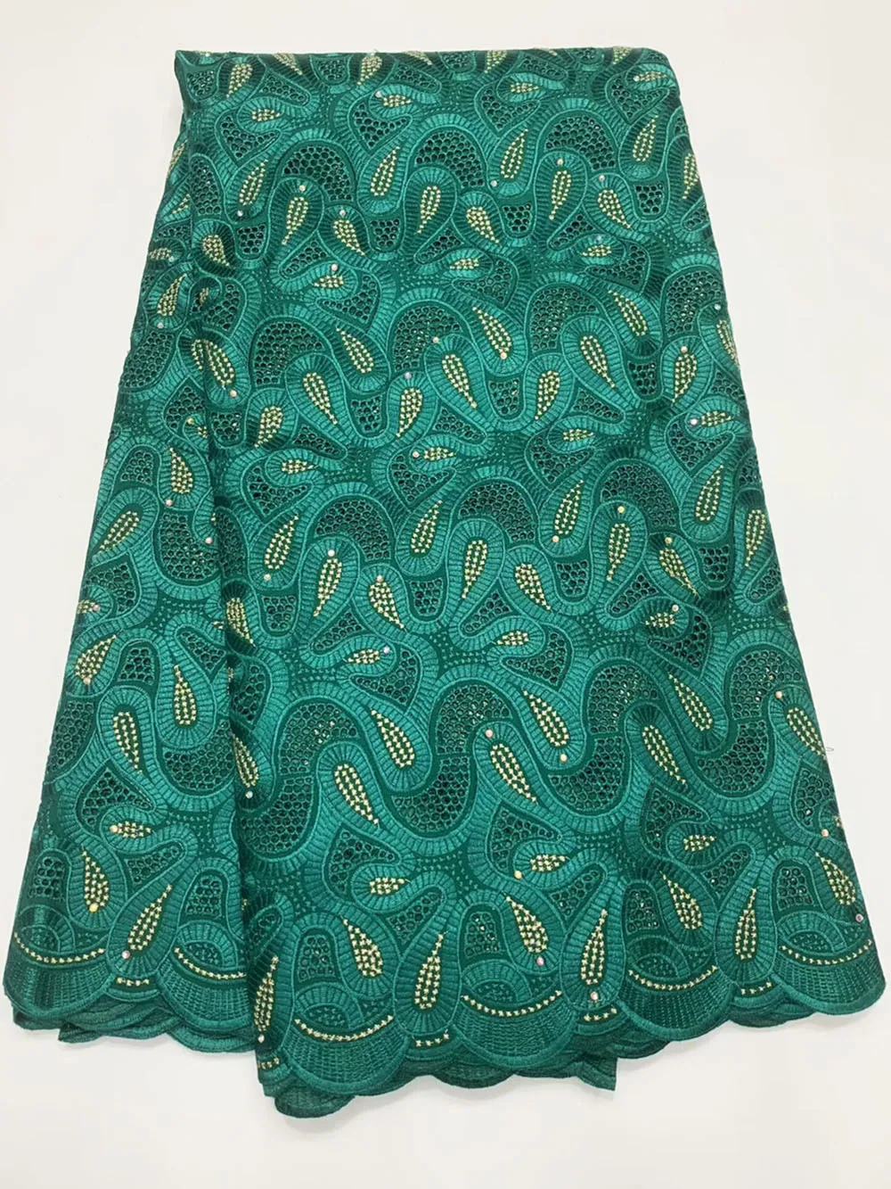 Высококачественная 100% кожа хлопок 2025 г. вышитая тяжелая африканская кружевная