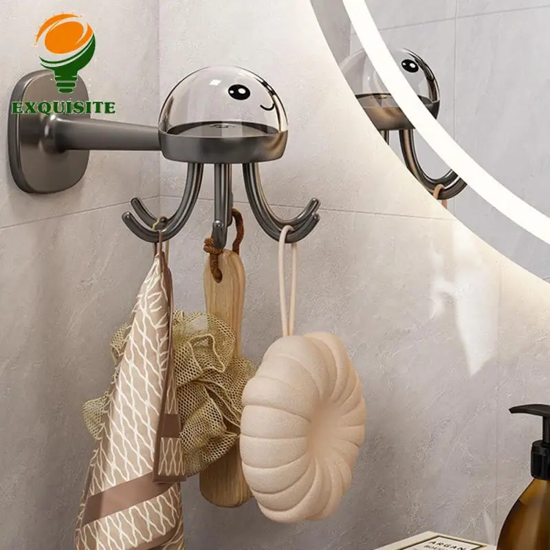 

Towel Hook Save Space Bathroom Storage Hook Octopus Six-claw Home Necessities Universal Hook Household Hook Instant Installation