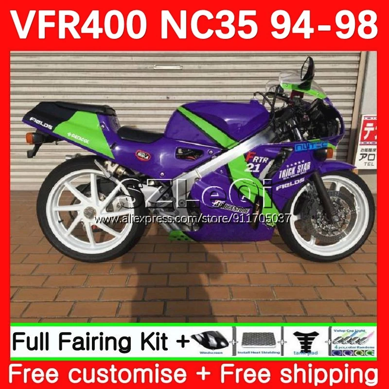 VFR400R для HONDA VFR400 RVF VFR 400 R RR 400R 94 95 96 97 98 65No.31 RVF400R Hot Purple NC35 1994 1995 1996 1997 1998 обтекатель