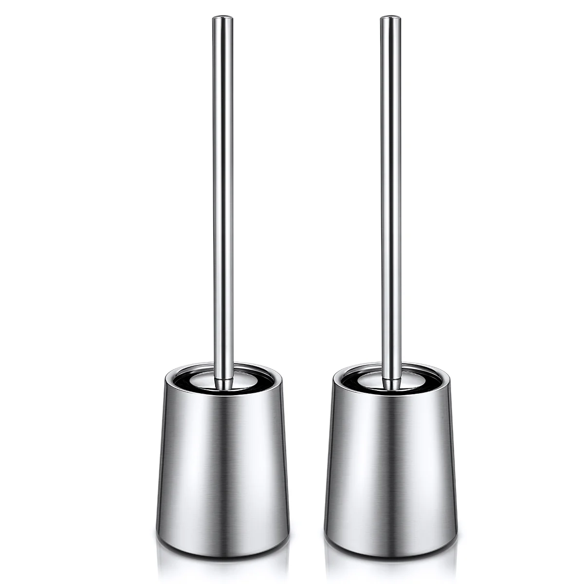 

2PCS Toilet Brushs With Holder Good Grip Stainless Steel Toilet Bowl Cleaner Brush Set for Bathroom (Sanding)