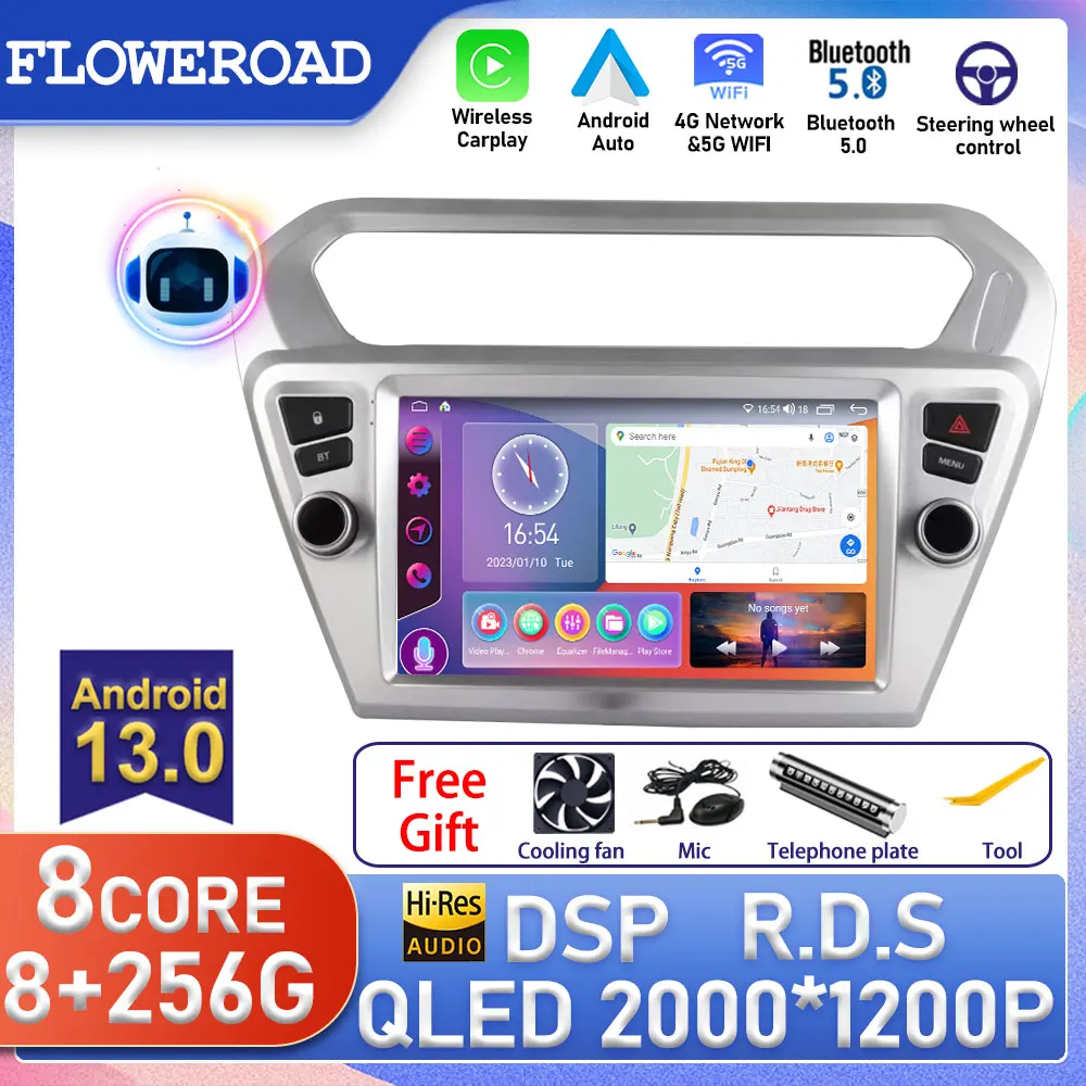 

8Core Android For Peugeot 301 For Citroen C-Elysee CElysee 2012 - 2016 Car Radio Multimedia Video Player Navigation GPS DSP BT