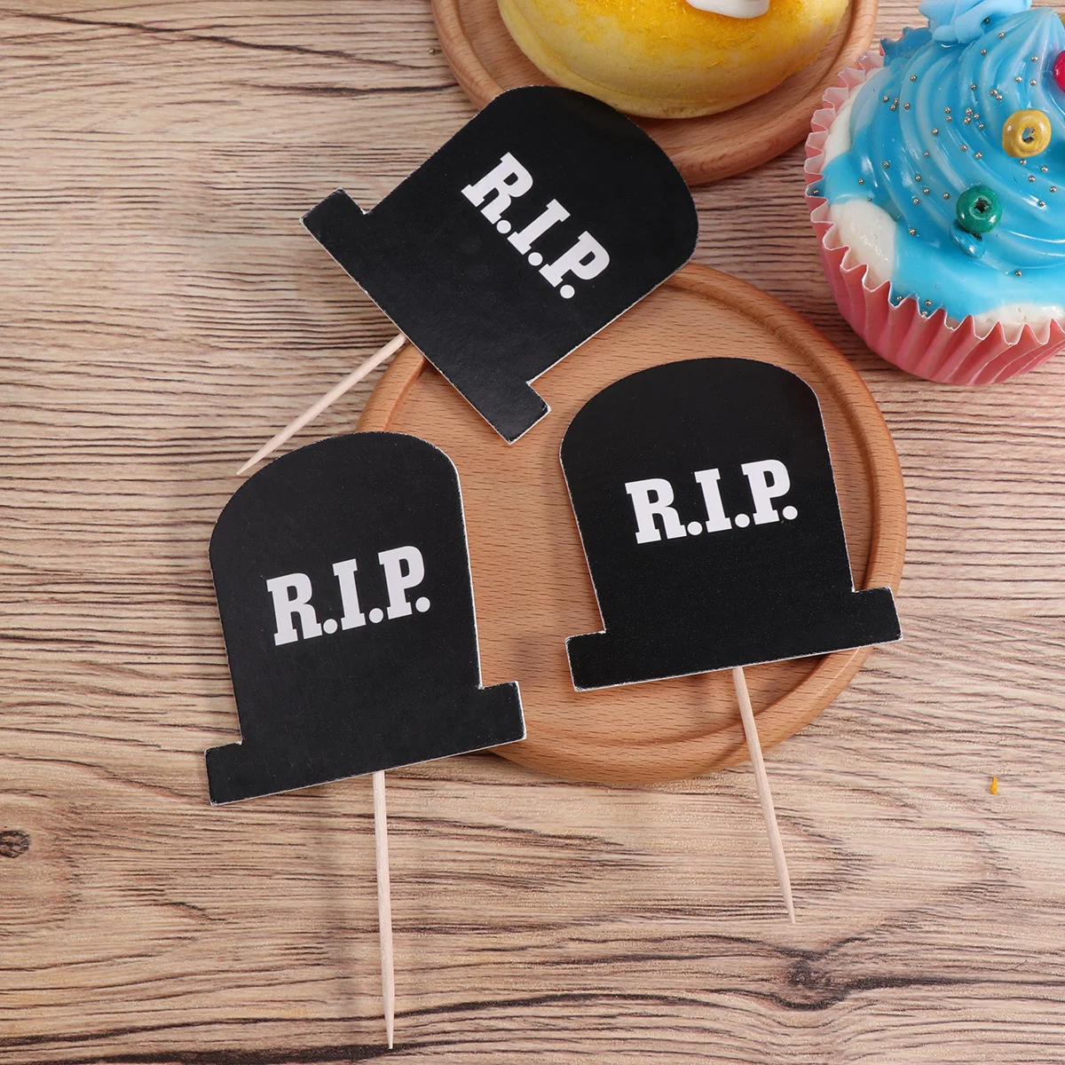 

RIP Cupcake Toppers 10Pc- Cake Decoration Cupcake Topper for Party Supplies