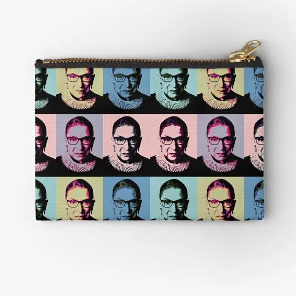 

Notorious Rbg In Muted Colors Zipper Pouches Pure Packaging Socks Underwear Key Women Bag Men Panties Wallet Pocket Storage