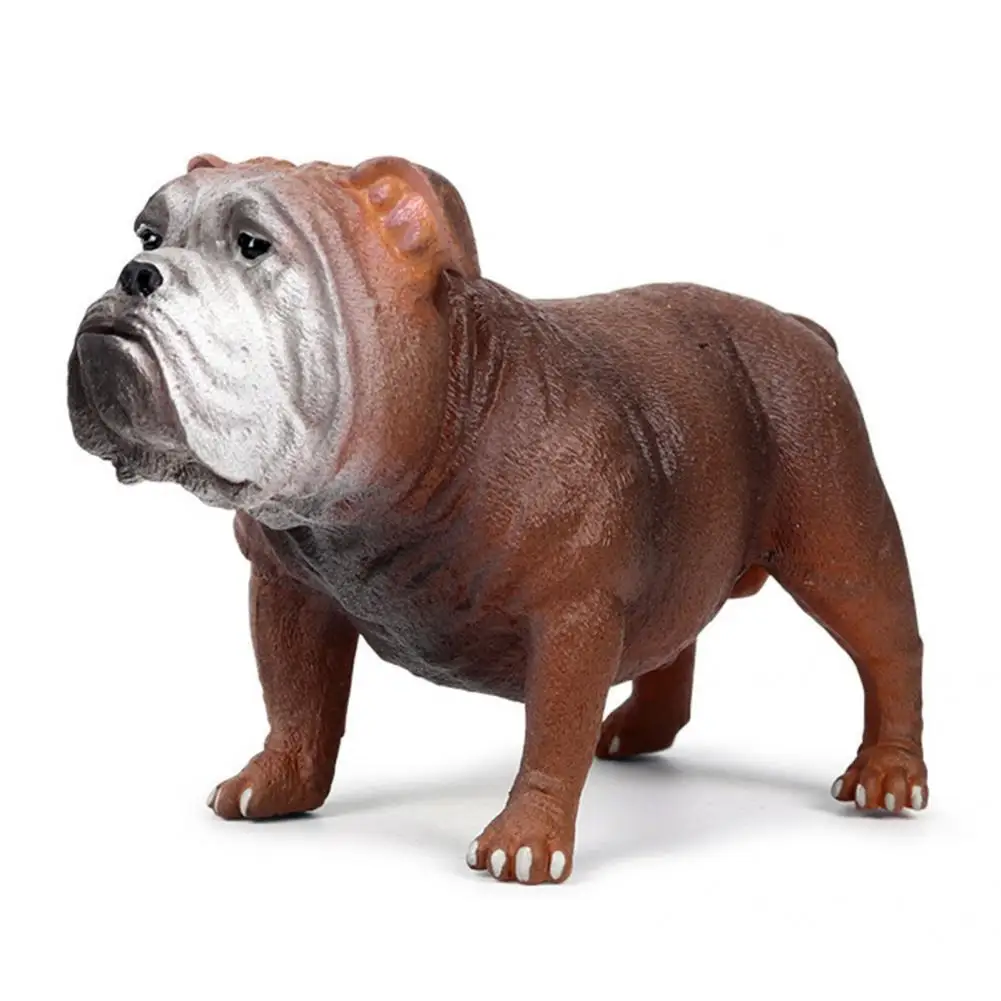 

Simulated Wear Resistant Realistic Appearance Table Decoration Miniature Animal Bulldog Bulldog Figurine for Students