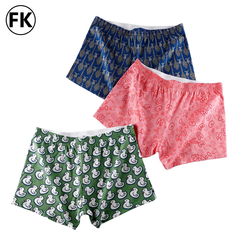 FK 3Pcs Fashion Men Boxer Briefs Home Shorts Cotton Printed Arrow Pants Men Underwear Panties Mens Lingerie Pajama Pants Summer