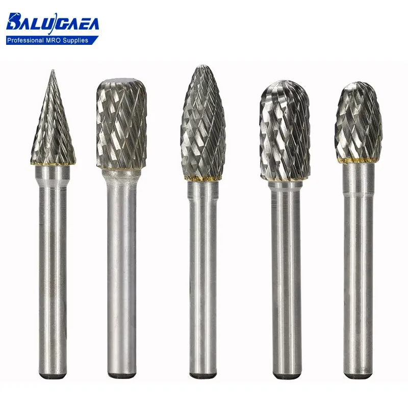 

Rotary Burr Bit 6mm Shank C E H M W Type Double Cut Rotary Files Tungsten Carbide Burrs for Metal Wood Carving Tool 5pcs
