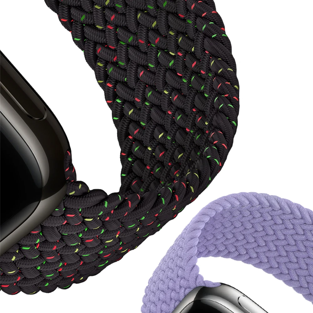 Braided Solo Loop For Apple Watch Band Se 87654 40mm 44mm Elastic Bracelet Strap on Smart Series 38mm 42mm 41mm 45mm Accessories