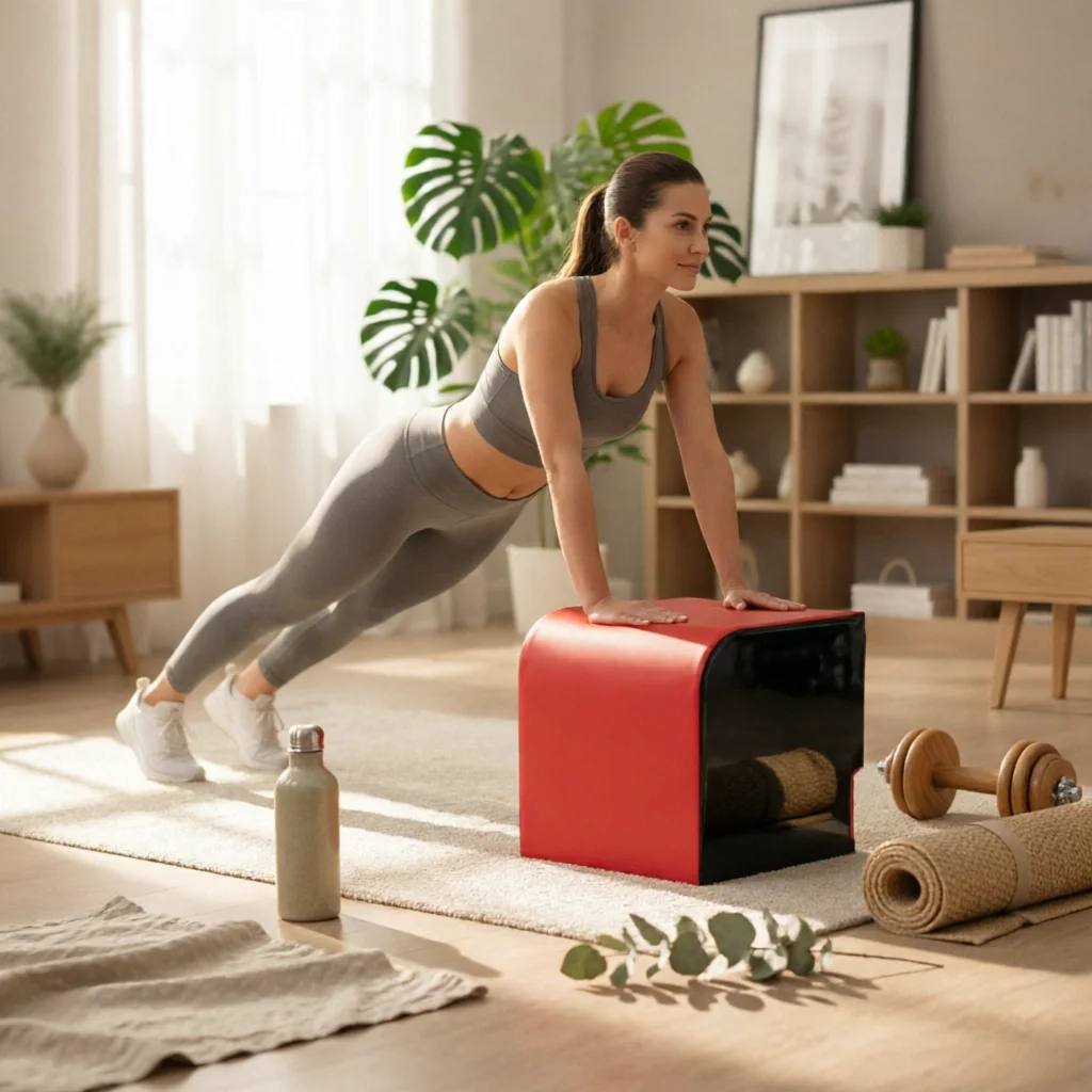 Фото Мягкий водонепроницаемый блок для хип-трещинга (Hip Thrust Box) для фитнес-энтузиастов, домашних тренажерных залов и зон для медитативных движений. №1