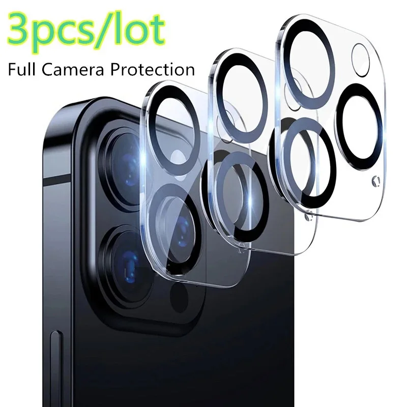 

Защитное стекло 3D для задней камеры для iPhone 13 11 12 Pro Max 13 Mini, 3 шт., защитная стеклянная пленка для объектива с черным ночным кругом