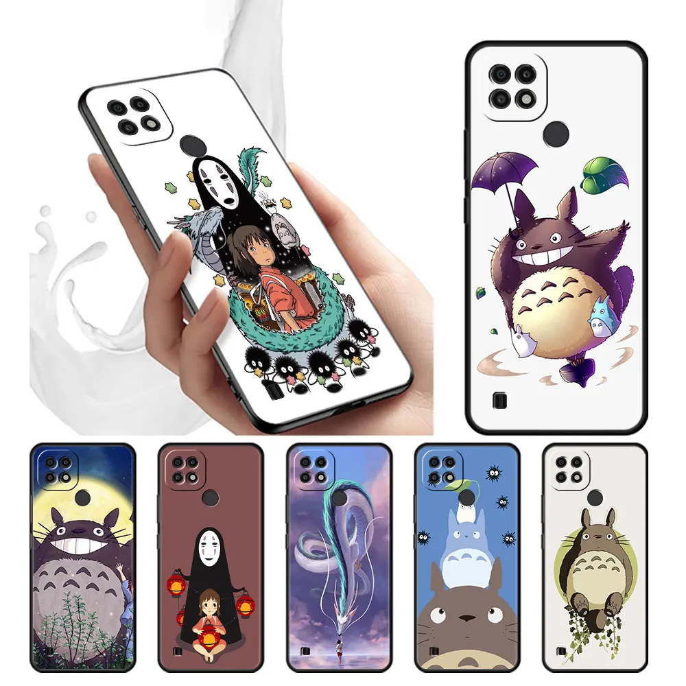 

Bag Print Case for Realme 9 8 C21Y 9Pro 8Pro C21 C3 7 9i C17 8i 6s GTNeo3 XT 7i 7Pro 6Pro C35 Silicone Celular Cute Totoro