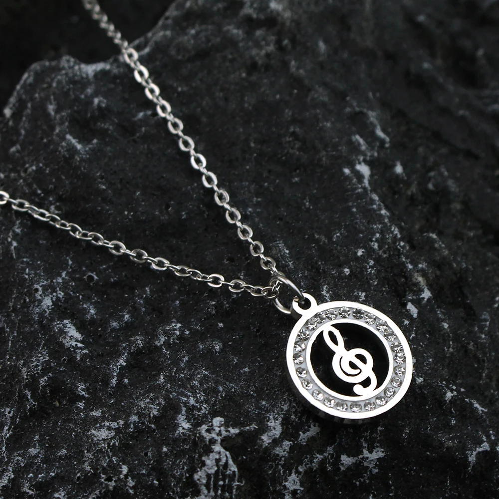 Винтажное дизайнерское ожерелье с музыкальным символом подарок ученику на