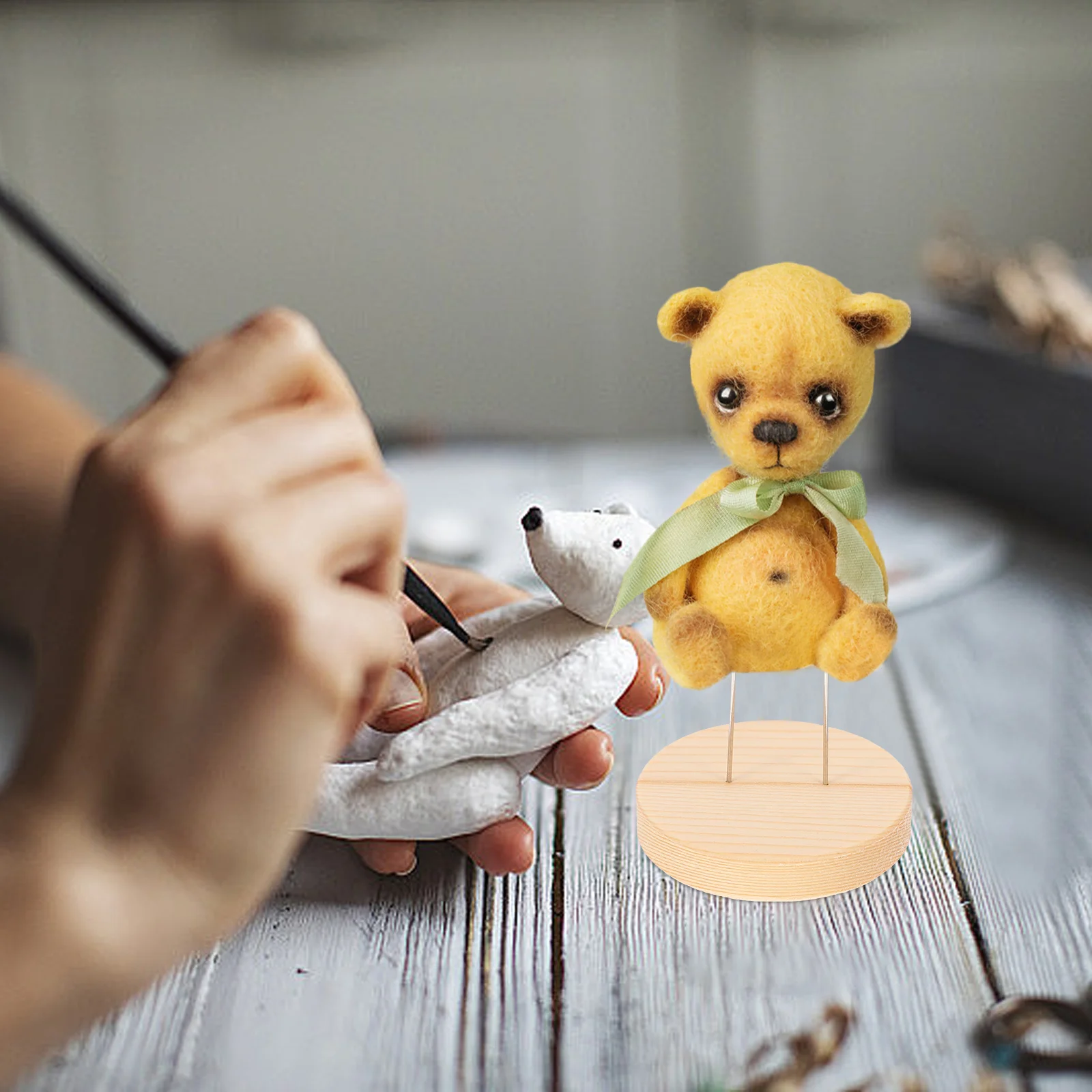 6-комплект Bjd Eyes Fun с деревянной основой подставка для монитора фетровый дисплей