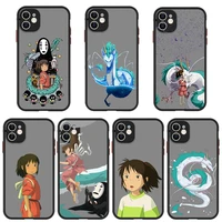 chihiro spirited away shockproof matte phone case for iphone 13 12 11 pro max xr xs x 7 8 plus se silicone bumper clear cover