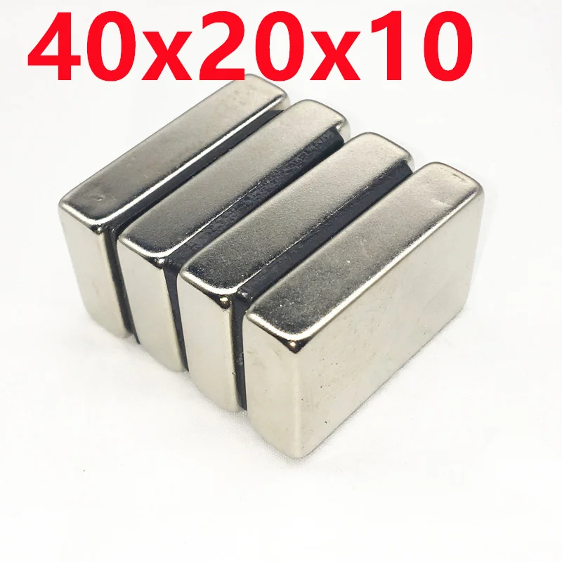 

10Pcs 40x20x10mm Super Powerful Neodymium Magnet 40*20*10 Neodymium Magnetic Rare Earth Magnets 40x20x10