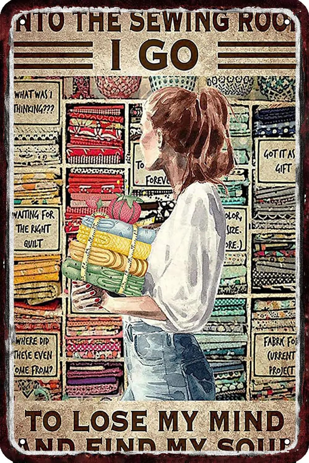В швейную комнату я иду из-за ума и найду свою душу винтажный металлический